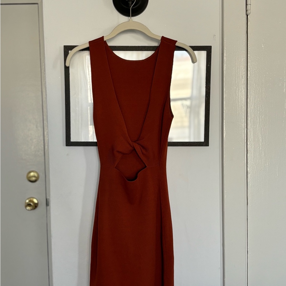 Bec & Bridge Rust Cutout Mini Dress - Picture 2 of 4